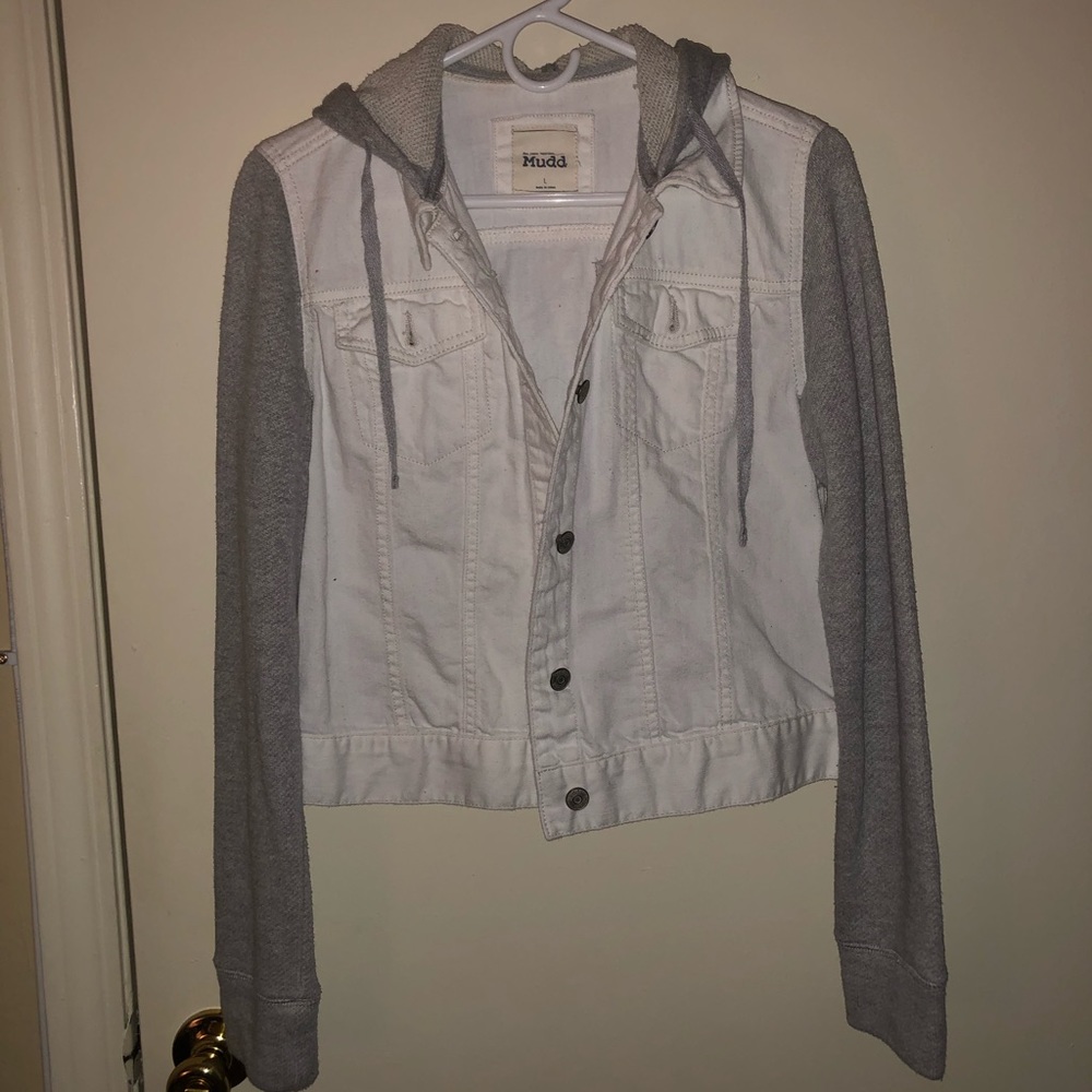 Mudd Grey and White Button Up Jacket